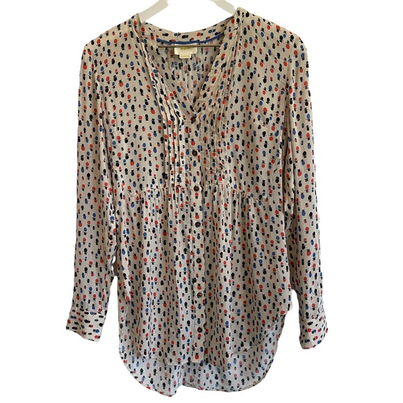 Anthropologie Maeve Calia Top Hat Pintuck Blouse, Size 2 - Picture 3 of 10